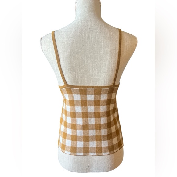 Madewell Mustard and White Checkered Tank Top. Sz/M - Picture 7 of 10